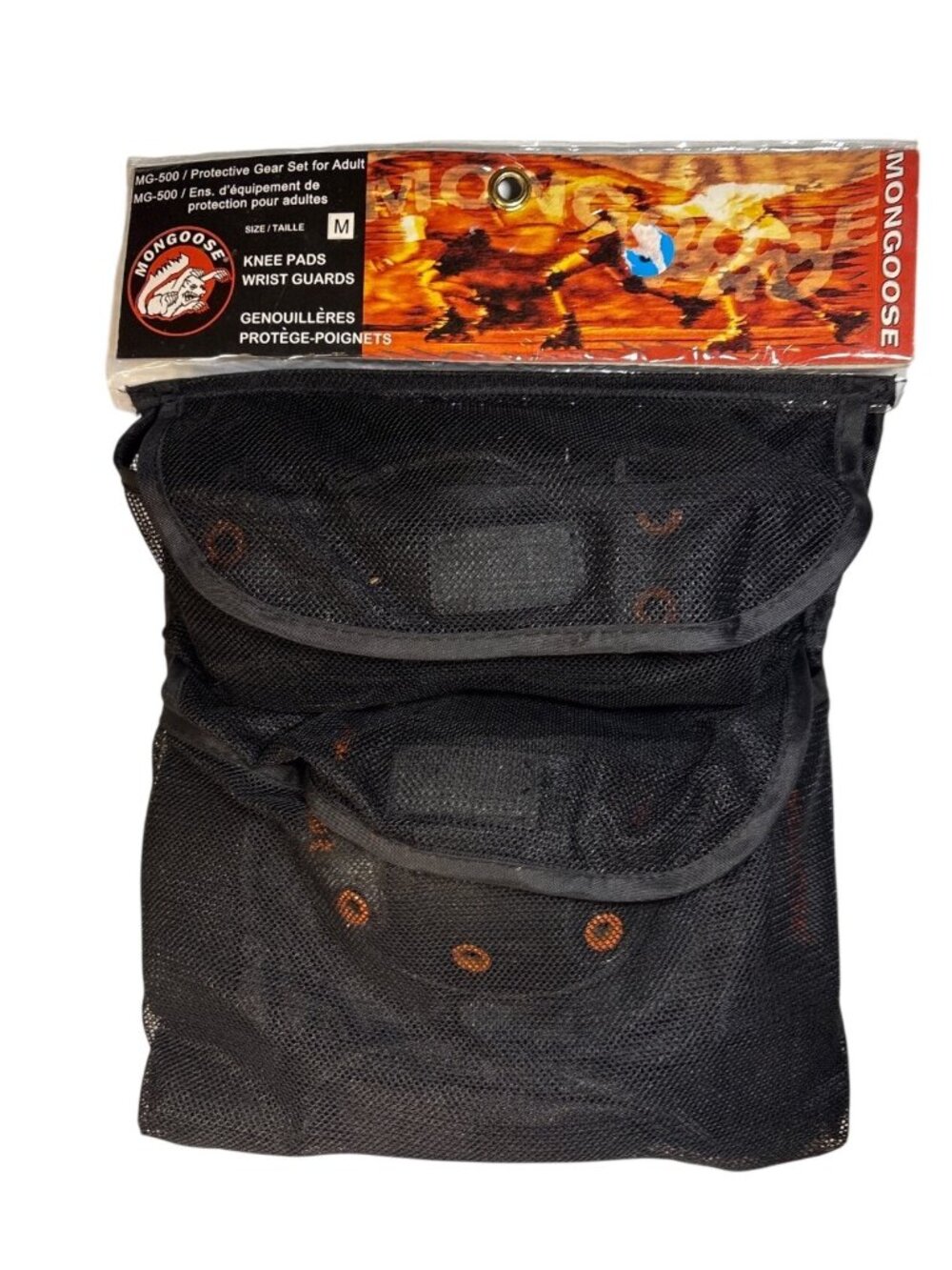 Mongoose Adult Protective Gear Set Knee Pads & Wrist Guards Size M Black MG-500